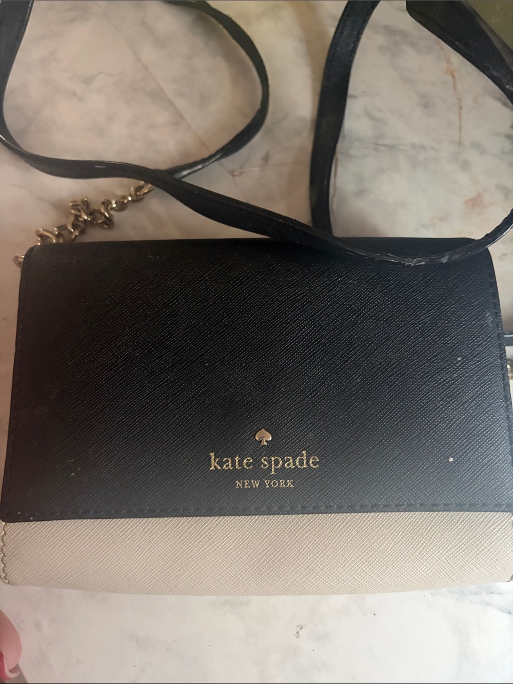 kate spade Black and Cream Two-Tone Crossbody Bag